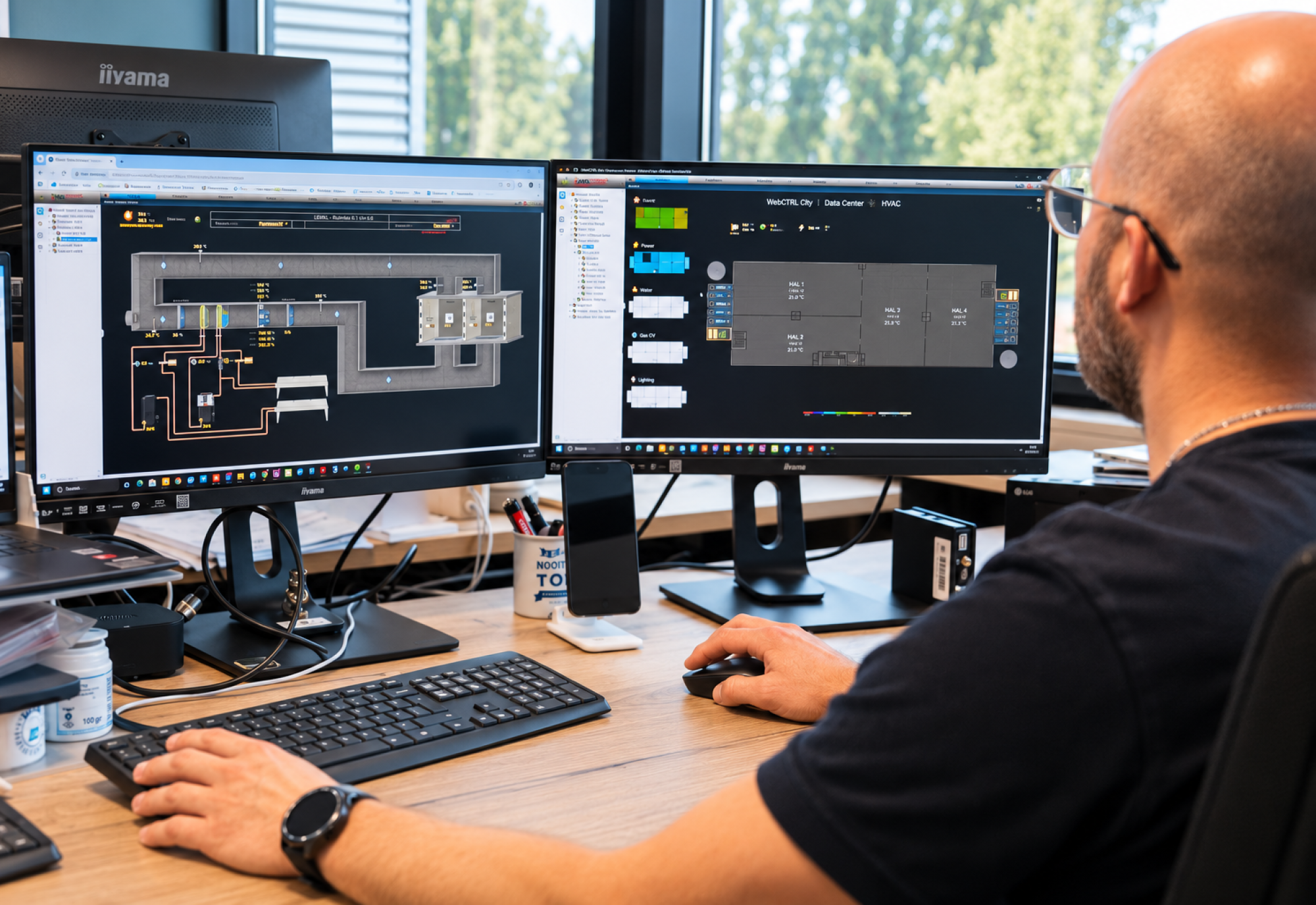 Geopende schakelkast in een industriële omgeving